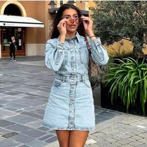 Zara light show denim sr dress